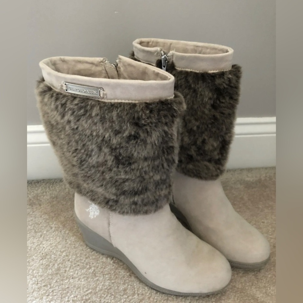 Ralph Lauren Wedge Heel Boots Size 7